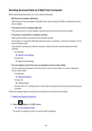 Page 860SendingScannedDataasE-MailfromComputerBefore attaching scanned data to an e-mail, check the following: