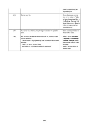 Page 1160in the corresponding Set-
tings dialog box.243Cannot read file.