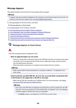 Page 1201MessageAppearsThis section describes some of the errors and messages that may appear.
Note

