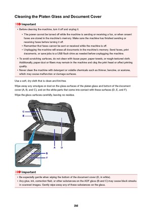 Page 230CleaningthePlatenGlassandDocumentCover
Important
