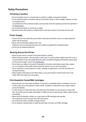 Page 242SafetyPrecautionsChoosingalocation