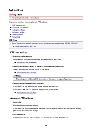 Page 294FAXsettings
Important
