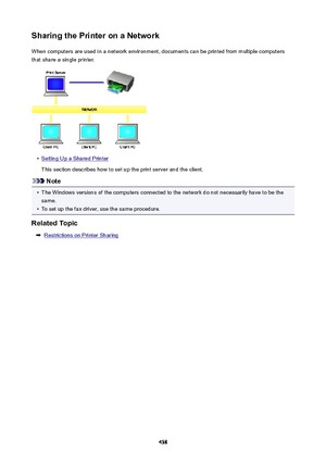 Page 438SharingthePrinteronaNetworkWhen computers are used in a network environment, documents can be printed from multiple computersthat share a single printer.