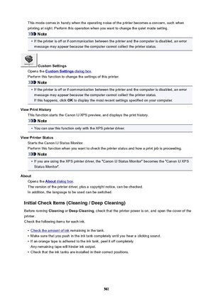 Page 561This mode comes in handy when the operating noise of the printer becomes a concern, such whenprinting at night. Perform this operation when you want to change the quiet mode setting.
Note
