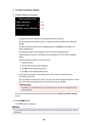 Page 6146.Tap Directconnectionsettings .7.
Change settings as necessary.
