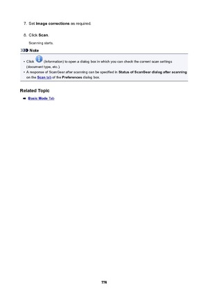 Page 7787.Set Imagecorrections  as required.8.
Click Scan.
Scanning starts.
Note
