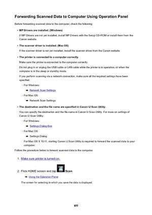 Page 877ForwardingScannedDatatoComputerUsingOperationPanelBefore forwarding scanned data to the computer, check the following: