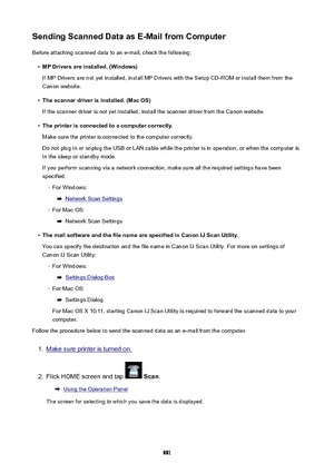 Page 881SendingScannedDataasE-MailfromComputerBefore attaching scanned data to an e-mail, check the following: