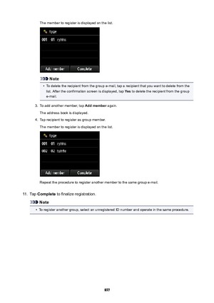 Page 897The member to register is displayed on the list.
Note
