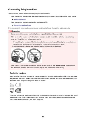 Page 921ConnectingTelephoneLineThe connection method differs depending on your telephone line.