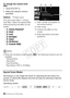 Page 6666 Š Advanced Shooting
To change the cinema-look 
filter
1 Touch [FILTER 1].
2 Select the desired cinema-look filter. 
Options
( Default value)
The camcorder offers 7 cinema-
look filters. Select the desired filter 
while previewing the effect on the 
screen.
NOTES
• When the shooting mode is set to  , the following functions are not  available.
- Taking photos
-Decoration
- Dual recording
- Recording in 60P or 35 Mbps
Special Scene Modes
Recording in a very bright ski resort  or capturing the full...