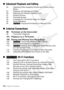 Page 1212 Š Table of contents
„Advanced Playback and Editing
85 Capturing Video Snapshot Scenes and Photos from a 
Movie
87 Playback with Background Music
89 Selecting the Playback Starting Point
91 Dividing Scenes
92 Trimming Scenes
93 Changing the Thumbnail Image of a Scene
94 Photo Slideshow
95 B  Copying Recordings to a Memory Card
„External Connections
98 Terminals on the Camcorder99 Connection Diagrams
101 Playback on a TV Screen
103 Saving and Sharing Your Recordings
103 B  Converting Movi es to MP4...