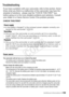 Page 159Additional Information Š 159
Tr o u b l e?Troubleshooting
If you have a problem with your camcorder, refer to this section. Some-
times what you think is a malfunction of the camcorder may have the 
simplest of solutions - please read the “CHECK THIS FIRST” box 
before going on to the more detailed problems and solutions. Consult 
your dealer or a Canon Service Center if the problem persists.
CHECK THIS FIRST
Power source
The camcorder will not turn on or it turns off by itself.- The battery pack is...