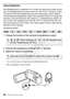 Page 8282 Š Advanced Shooting
Using Headphones
Use headphones for playback or to check the audio level while record-
ing. The headphones are connected to the AV OUT/× terminal, which 
is used for both the headphones and the audio/video output. Before 
connecting the headphones, follow the procedure below to change the 
function of the terminal from AV output to  × (headphones) output. Do 
not connect the headphones to the AV OUT/ × terminal if the  Ó icon 
does not appear on the screen. The noise output in such...