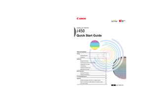 Page 1BUBBLE JET PRINTERQuick Start GuideTable of ContentsPreface 1
Shipping Materials  1Introduction 1
Setting Up  2
Preparing the Printer  2Connecting the Printer to the Computer  3Installing the Print Head  4Loading Paper  7Installing the Printer Driver  8Aligning the Print Head  13
Basic Operations  17
Printing with Windows  17Printing with Macintosh  19
Print Head Maintenance  21Appendix 22
Printing Photographs Directly from a Digital Camera  22Notes on Handling the USB Interface (for Windows Users)...
