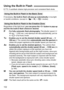 Page 102
102
E-TTL II autoflash obtains high-precision and consistent flash shots.
If necessary,  the built-in flash will pop-up automatically  in low-light 
or backlit conditions. (except in < 3>  < 7 > modes)
Regardless of the light level,  you can press the  button to pop-up 
and fire the built-in flash whenever desired.
d : For fully automatic flash photography.  The shutter speed (1/
60 sec. - 1/250 sec.) and aperture are set automatically, just as 
in < 1> (Full Auto) mode.
s : Enables you to set the...