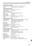 Page 193
193
Specifications
• Dimensions and WeightDimensions (W x H x D): 144 x 105.5 x 73.5 mm / 5.7 x 4.2 x 2.9 in.
Weight: Approx. 700 g / 24.7 oz. (body only)
• Operation EnvironmentWorking temperature range:0°C- 40°C / 32°F - 104°F
Working humidity: 85% or less
•Battery Pack BP-511AType: Rechargeable lithium ion battery
Rated voltage: 7.4 V DC
Battery capacity: 1390 mAh
Dimensions (W x H x D): 38 x 21 x 55 mm / 1.5 x 0.8 x 2.2 in.
Weight: Approx. 82 g / 2.9 oz
• Battery Charger CG-580Compatible battery:...