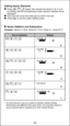 Page 6060
48
Editing Vector Elements Press                        (data), then specify the Vector A, B, C or D 
for editing, and the corresponding vector element indicator will be 
displayed. 
  Input the new value and press        to confirm the edit. 
  Press         to exit the vector editing screen.
    Vector Addition and Subtraction Example: Vector A = (9,5), Vector B = (7,3), Vector A – Vector B =?
!  An error occurs if you try to add or subtract vectors whose  dimensions are different from each other....