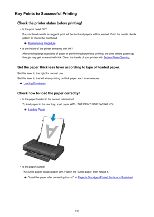 Page 255Key Points to Successful PrintingCheck the printer status before printing!