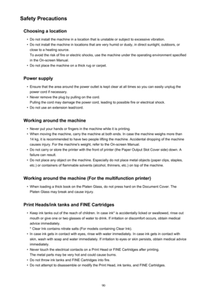 Page 90Safety PrecautionsChoosing a location