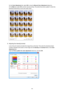 Page 344On the Color Adjustment  tab, select OK to close the  Manual Color Adjustment  dialog box.
On the  Main tab, select  OK, and then execute printing. The printer then prints a pattern in which the
intensity/contrast that you set is the center value.6.
Adjusting the intensity/contrast
Look at the print results and select the image that you like best. Then enter the intensity/contrast
numbers indicated at the bottom of that image into the  Intensity and Contrast  fields on the  Color
Adjustment  tab.
Clear...