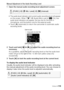 Page 119Video Š 119
Manual Adjustment of the Audio Recording Level
1 Open the manual audio recording level adjustment screen.• The audio level indicator and current audio recording level will appear on the screen. When  p >  [Audio Mix] is set to [ i On], two 
audio level indicators will appear, the top one for the built-in 
microphone, and the bottom one for the external audio.
•Touch [ m] (automatic) to return the camcorder to automatic audio 
recording levels.
2 Touch and hold [ Ï] or [Ð ] to adjust the audio...