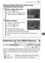 Page 139
Advanced Shooting Functions137
 See Functions Available in Each Shooting Mode  (p. 270).
* Cannot be set in   and   modes.
Normally, the   (Auto) white balance setting selects an optimal white 
balance. When the   setting cannot produce natural looking colors, 
change the white balance using a setting appropriate for the light 
source.
Moving the Spot AE Point to the AF Frame/
Centering the Spot AE Point
1Select [Spot AE Point].
1. Press the   button.
2. Use the   or   button to select 
[Spot AE Point]...