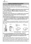 Page 232
Appendix230
Battery Handling Precautions
zKeep the battery terminals clean at all times.
Dirty terminals may cause poor  contact between the battery and 
camera. Polish the terminals with a soft cotton swab before charging 
or using the battery.
z At low temperatures, battery performance may be reduced and 
the low battery icon ( ) may appear earlier than usual.
Under these conditions, revive the ba ttery by warming it in a pocket 
immediately before use.
z However, ensure that there are no metallic...