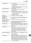 Page 255
Appendix253
Shutter Speeds : 15 – 1/2500 sec.• The shutter speed varies according to the shooting mode.
• Slow shutter speeds of 15 to 1.3 sec. or slower  operate with noise reduction.
Image Stabilization : Lens-shift type Continuous/Shoot Only*/Panning*/Off
* Still images only
Metering System :  Evaluative*, C enter-weighted average or Spot**  * When [Face Detect] is selected, the brightness of the 
face is also evaluated.
** Center or AF-point
Exposure 
Compensation : ±2.0 stops in 1/3-stop...