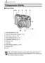 Page 42
Components Guide40
Components Guide
„Front View
a
AF-assist Beam (p. 49)
bRed-Eye Reduction Lamp (p. 113)
cSelf-Timer Lamp (p. 76)
dNeck Strap Mounts (p. 13)
eViewfinder Window (p. 41)
fFlash (p. 74)
gSpeaker
hRing Release Button (p. 237)
iRing (p. 237)
jLens The LCD monitor may be covered with a thin plastic film for 
protection against scratches during shipment. If so, remove the 
film before using the camera.  