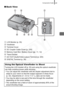 Page 43
Components Guide41
„Back View
a
LCD Monitor (p. 55)
bViewfinder
cTerminal Cover
dDC Coupler Cable Cover (p. 235)
eMemory Card Slot / Battery Cover (pp. 11, 12)
fTripod Socket
gA/V OUT (Audio/Video output) Terminal (p. 205)
hDIGITAL Terminal (p. 28)
Using the Optical Viewfinder to Shoot
Turning the LCD monitor off (p. 55)  and using the optical viewfinder 
can help conserve power while shooting.
• You can adjust the viewfinder with  the diopter adjustment dial to 
adapt to your vision so that the subject...