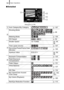 Page 64
Basic Operations62
„Detailed 
aAuto Category/My Category
p. 167
b
Shooting Mode
p. 88
Metering Mode p. 136
ISO Speed
•••p. 84
c
Shutter Speed 15–1/2500 pp. 94,  98
Time Lapse (movie) p. 107
Recording Pixels/Frame Rate 
(Movies) p. 106
Aperture Value f/2.8–f/11 pp. 96,  98
d
Exposure Compensation…
p. 135
Flash Exposure 
Compensation …
p. 150
Flash Output p. 151
e
White Balance p. 137
ND Filter p. 132
My Colors/Color Accent/
Color Swap pp. 140, 
143
My Colors (Playback) p. 185
Red-Eye Reduction Function...