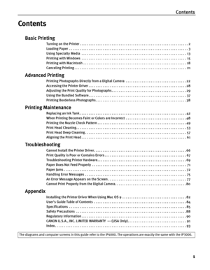 Page 5Contents
1
Contents
Basic Printing
Turning on the Printer . . . . . . . . . . . . . . . . . . . . . . . . . . . . . . . . . . . . . . . . . . . . . . . . . . . . . . . . . . . . . 2
Loading Paper  . . . . . . . . . . . . . . . . . . . . . . . . . . . . . . . . . . . . . . . . . . . . . . . . . . . . . . . . . . . . . . . . . . . 3
Using Specialty Media  . . . . . . . . . . . . . . . . . . . . . . . . . . . . . . . . . . . . . . . . . . . . . . . . . . . . . . . . . . .  13
Printing with Windows  . . . ....