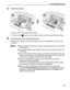 Page 51Printing Maintenance47
5Insert the ink tank.
(1) Insert the ink tank into the Print Head.
(2) Press on the   mark on the ink tank until the ink tank snaps firmly into place.
6Close the Inner Cover and the Top Cover.
The Print Head Holder moves to the right. The ink tank installation process is now 
complete.
zEnsure that the Inner Cover is closed. Printing will not occur if the Inner 
Cover is open.
z To maintain optimal print quality, us e an ink tank within six months of 
its first use.
z Once an ink...