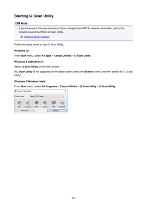Page 203StartingIJScanUtility
Note

