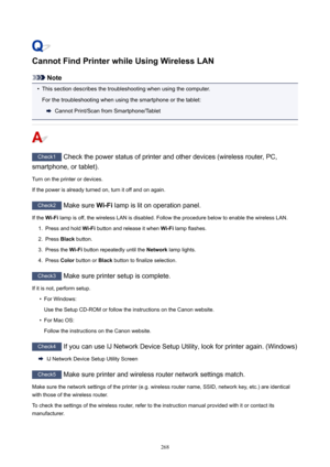 Page 268CannotFindPrinterwhileUsingWirelessLAN
Note
