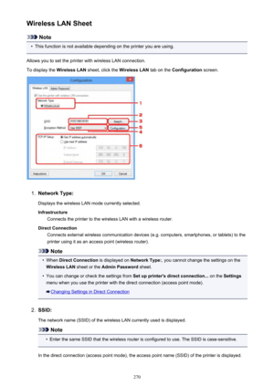 Page 270Wireless LAN Sheet
Note
