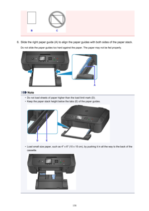 Page 1586.
Slide the right paper guide (A) to align the paper guides with both sides of the paper stack.
Do not slide the paper guides too hard against the paper. The paper may not be fed properly.
Note
