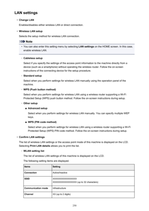 Page 250LAN settings