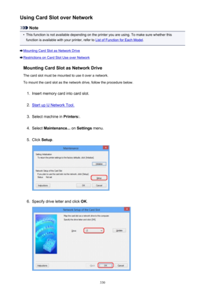 Page 330Using Card Slot over Network
Note
