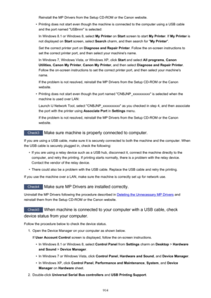 Page 914Reinstall the MP Drivers from the Setup CD-ROM or the Canon website.