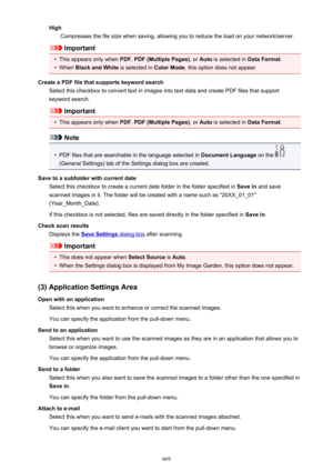 Page 669HighCompresses the file size when saving, allowing you to reduce the load on your network/server.
Important
