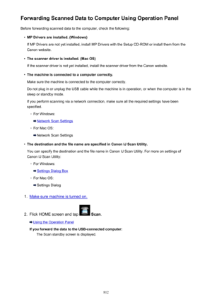Page 812Forwarding Scanned Data to Computer Using Operation PanelBefore forwarding scanned data to the computer, check the following: