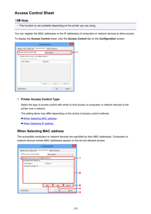 Page 328Access Control Sheet
Note
