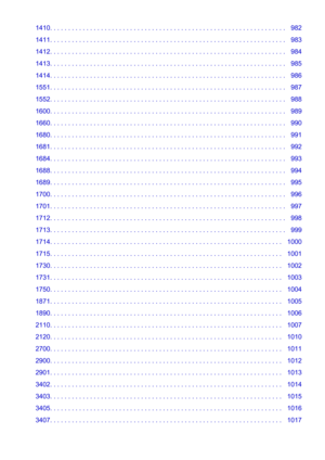 Page 151410. . . . . . . . . . . . . . . . . . . . . . . . . . . . . . . . . . . . . . . . . . . . . . . . . . . . . . . . . . . . . . . . .   982
1411. . . . . . . . . . . . . . . . . . . . . . . . . . . . . . . . . . . . . . . . . . . . . . . . . . . . . . . . . . . . . . . . .   983
1412. . . . . . . . . . . . . . . . . . . . . . . . . . . . . . . . . . . . . . . . . . . . . . . . . . . . . . . . . . . . . . . . .   984
1413. . . . . . . . . . . . . . . . . . . . . . . . . . . . . . . . . . . . . . . . . . ....