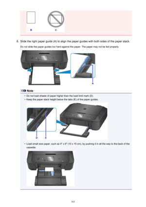 Page 1636.
Slide the right paper guide (A) to align the paper guides with both sides of the paper stack.
Do not slide the paper guides too hard against the paper. The paper may not be fed properly.
Note
