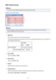 Page 326WEP Details Screen
Note
•
This screen is not available depending on the printer you are using.
Specify the printer WEP settings.
Note
•
When changing the password (WEP key) of the printer, the same change must be made to the
password (WEP key) of the access point.
1.
WEP Key:
Enter the same key as the one set to the access point.
The number of characters and character type that can be entered differ depending on the combination of the key length and key format.
 Key Length64bit128bitKey FormatASCII5...