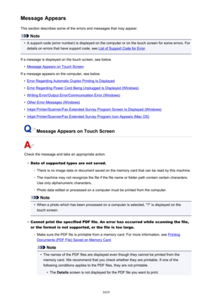 Page 1019Message AppearsThis section describes some of the errors and messages that may appear.
Note
