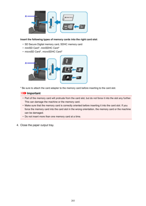 Page 203Insert the following types of memory cards into the right card slot:
