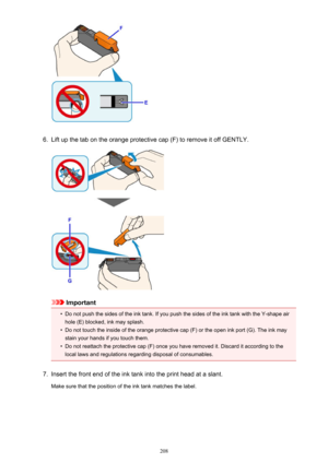 Page 2086.
Lift up the tab on the orange protective cap (F) to remove it off GENTLY.
Important
